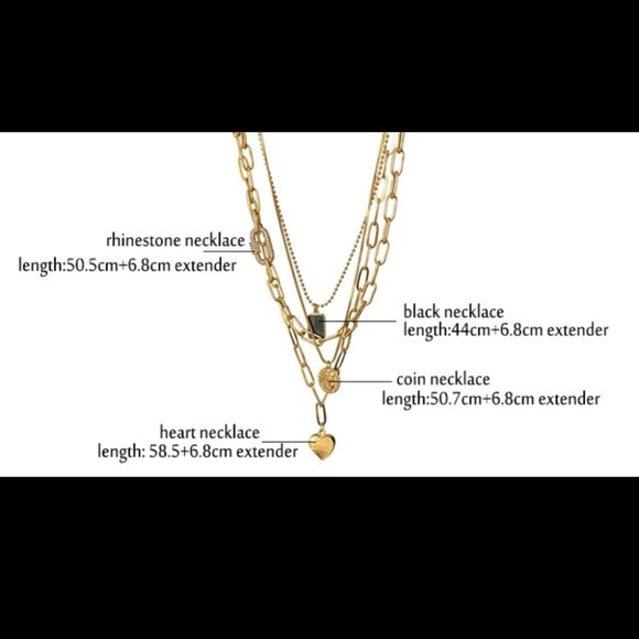 Taylor Heart Paperclip Link Chain Necklace | Caitlyn Minimalist ****4Pcs/set Paper Clip Chain Love Heart Necklaces